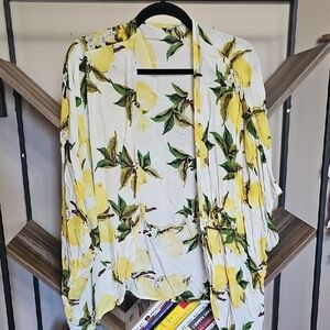 Lemon Print Kimono Cardigan